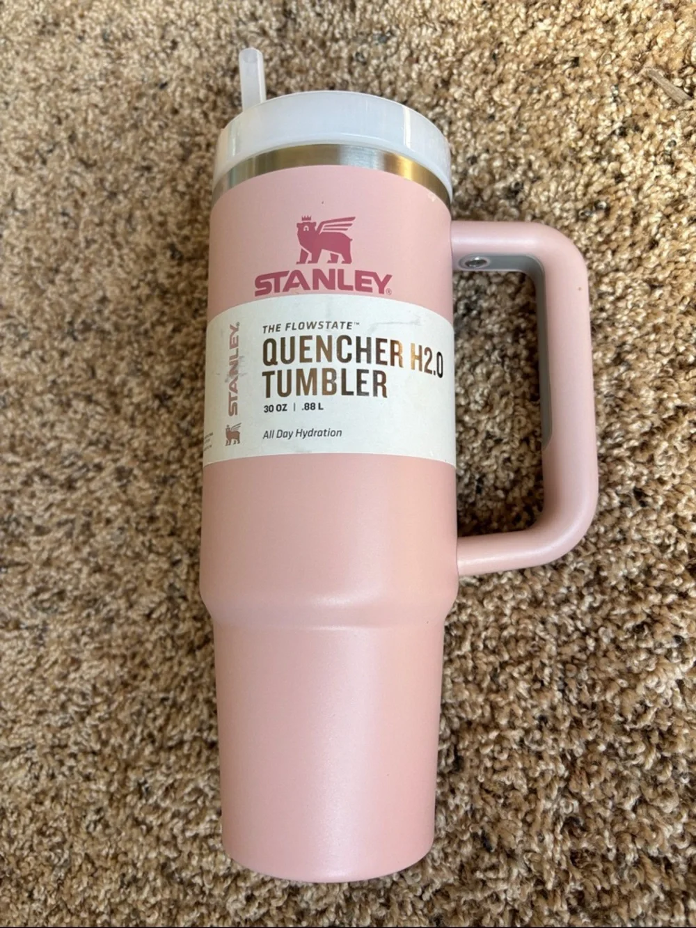 Stanley Light Pink Quencher H2.0 Tumbler 30 oz Flowstate 3 Position Lid New - Picture 1 of 9